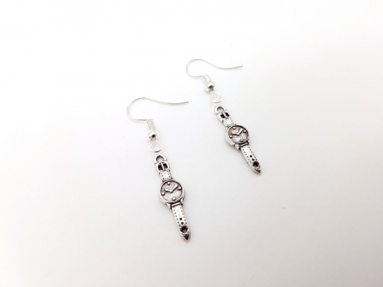 Preview: Uhr Ohrhänger Armbanduhr silberfarben